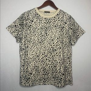 Animal Print Crew Neck Loose Tee